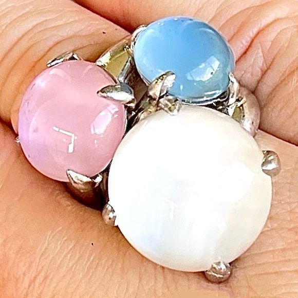 Final price drop! Designer jewelry ring stamped 928 silver resizable white pink - Picture 12 of 12